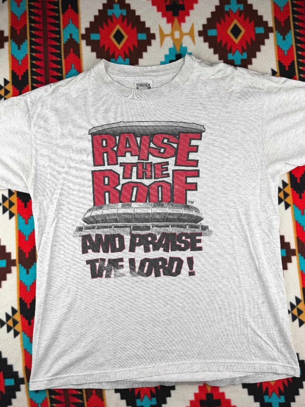 Raise The Roof And Praise The Lord T Shirt Vintage Style Christian Graphic Large